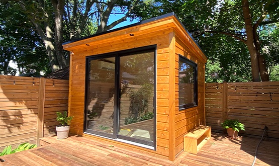Cedar Siding Materials on a Pool Cabana Prefab Kit