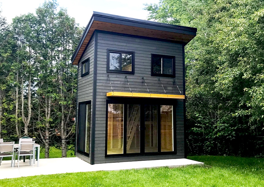 Outside View of a Backyard Man Cave - Mini Oban Design Prefab Kit