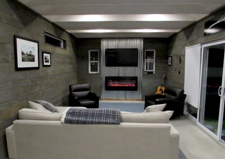 Backyard Man Cave - Modern Interior of a Urban Studio  - Prefab kit