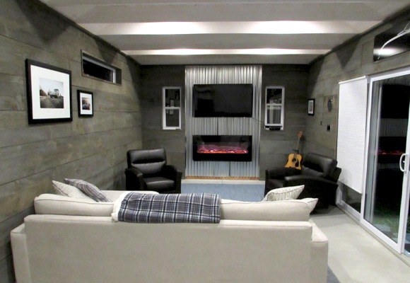 Backyard Man Cave - Modern Interior of a Urban Studio  - Prefab kit