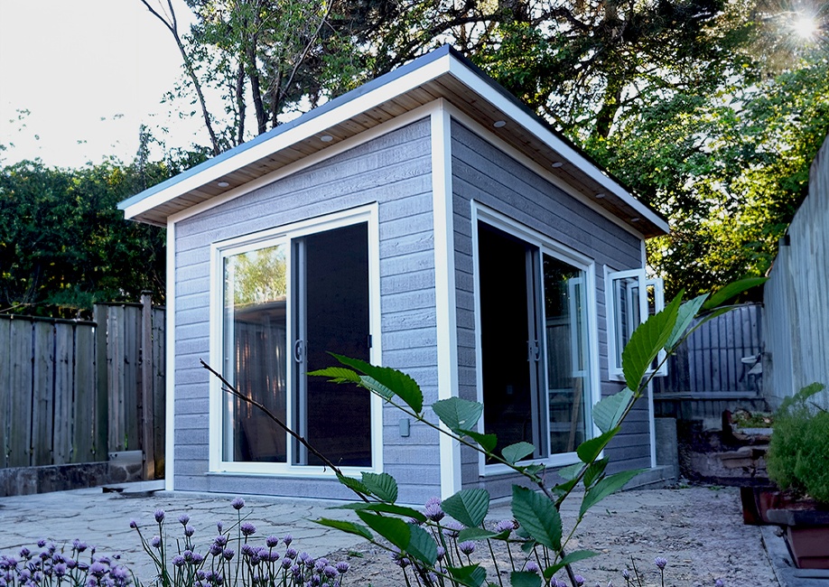 Outside View of Backyard Garage - Telluride Design Prefab Kit