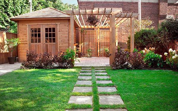 10 x 10 Sonoma shed with stunning landscape and trellis. ID number 164117