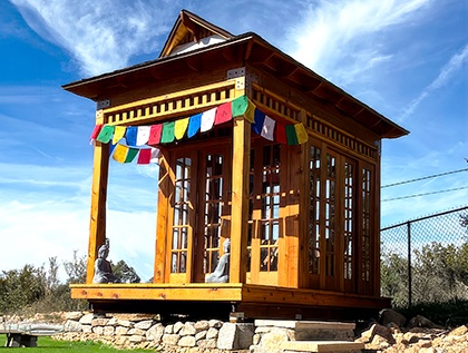 Front View of a backyard 8' x 12' Bali Tea House Gazebo
