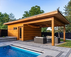 6 inch V-Joint (Horizontal) Clear T&G cedar siding material Sanara Pool Cabana Kit