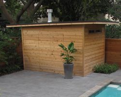 Cedar Siding Materials on a Pool Cabana Prefab Kit