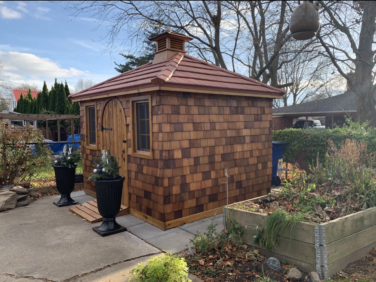Cedar Shingle Siding Materials on a Sonoma Garden Shed