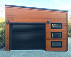 4 inch V-Joint (Horizontal) Clear T&G cedar siding material Urban Garage Kit
