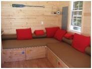 Barside Pool Cabana Interior Cedar Siding and Framing