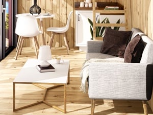 Nomad Cabin Interior Cedar Siding