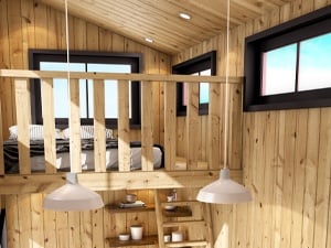 Nomad Cabin Interior Cedar Siding