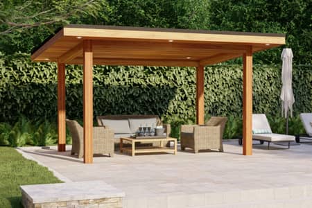 Urban Pavilion: Low-Sloped Roof Gazebo 