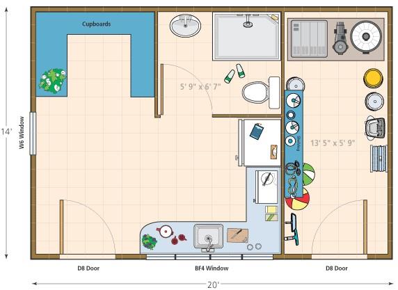 Windsor pool cabana Floor Plan 1