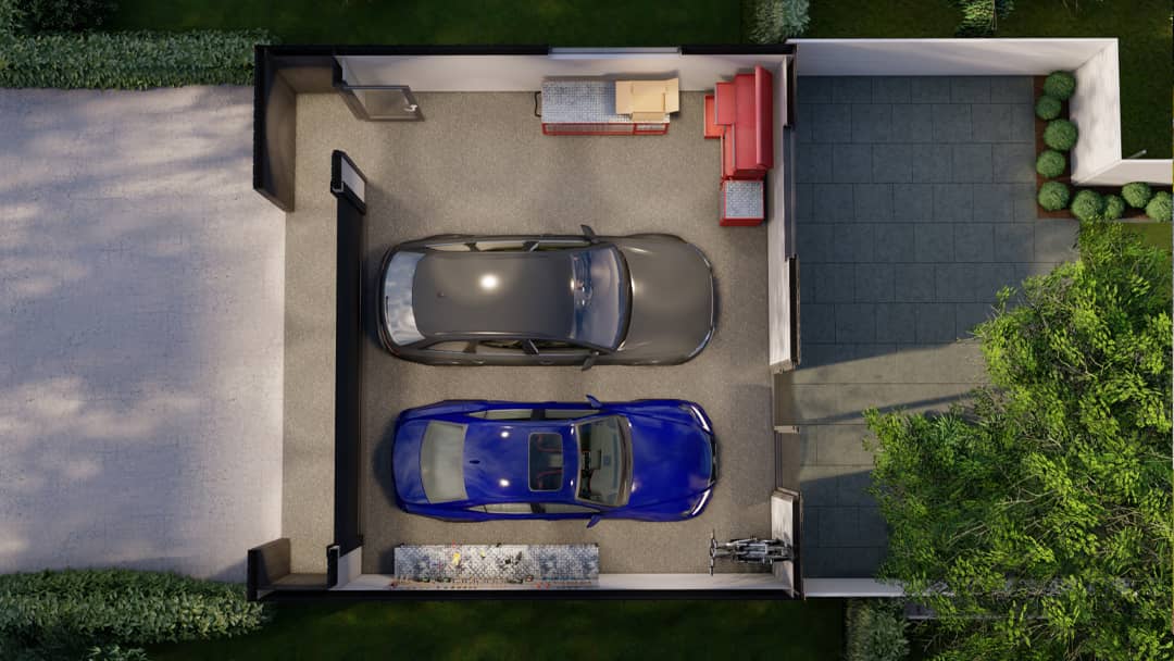 Annex Modern Garage Plan