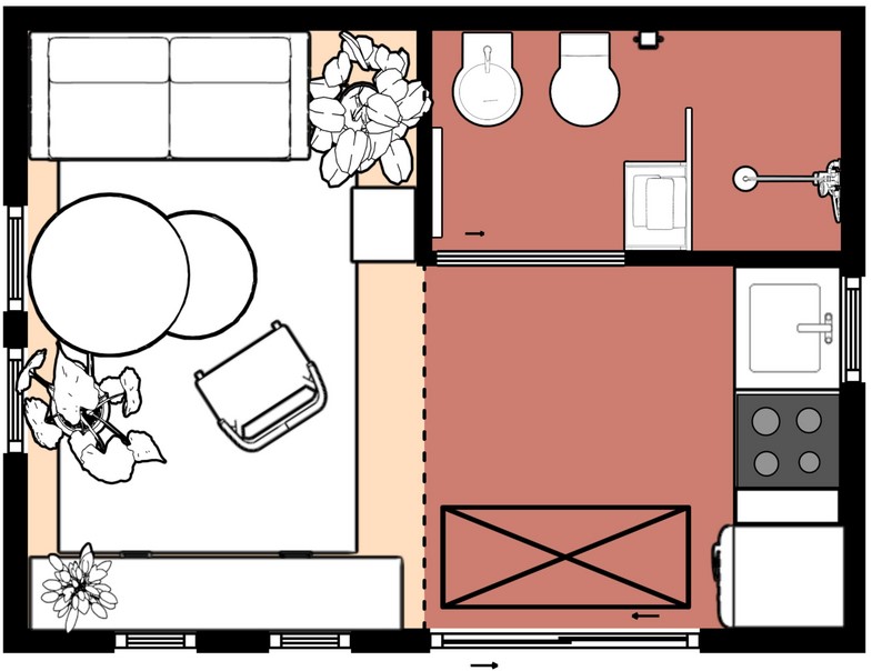 Modern Oban Cabin Home Office Studio Floor Plan