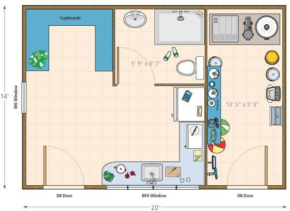 Verana pool cabana Floor Plan 1