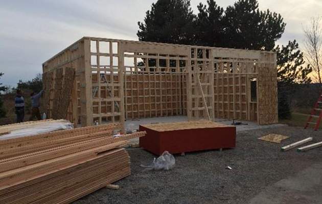Archer garage wall frame section