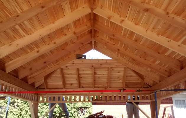 Bali Teahouse graden studio roof framing