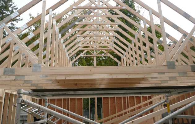 Roof framing Mountain Brook cabin