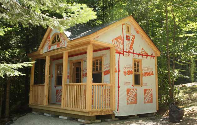 Enhanced siding package Canmore prefab cabin