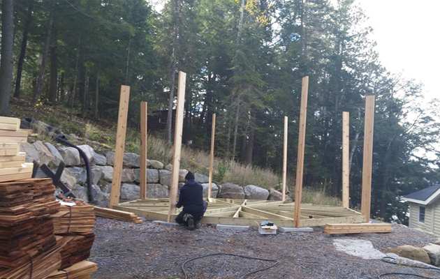 Champlain patio gazebo  wall framing materials