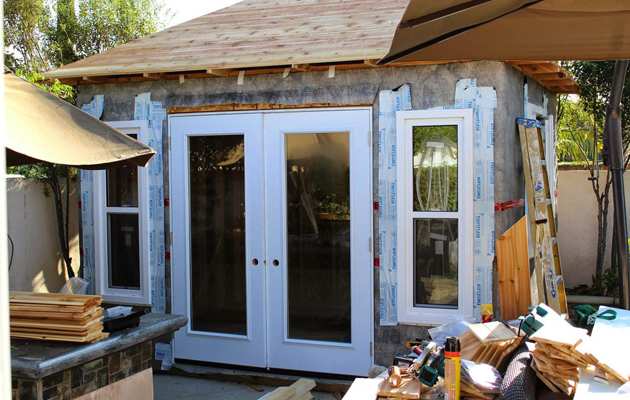 Coventry backyard studio Enhanced Siding upgrade