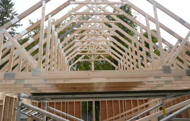 Roof framing Cheyenne cabin
