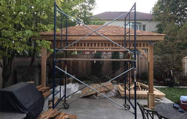 Bellevue Gazebo roof install