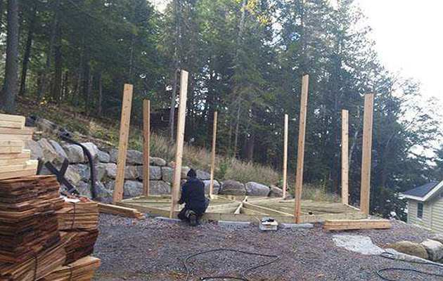 San Cristobal backyard studio wall framing materials