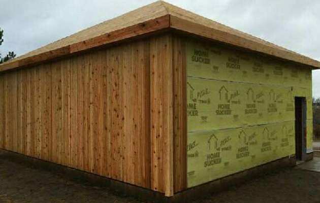Bishop garage Enhanced Siding Package install