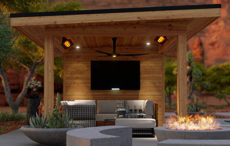 Modern Sanara pool cabana interior