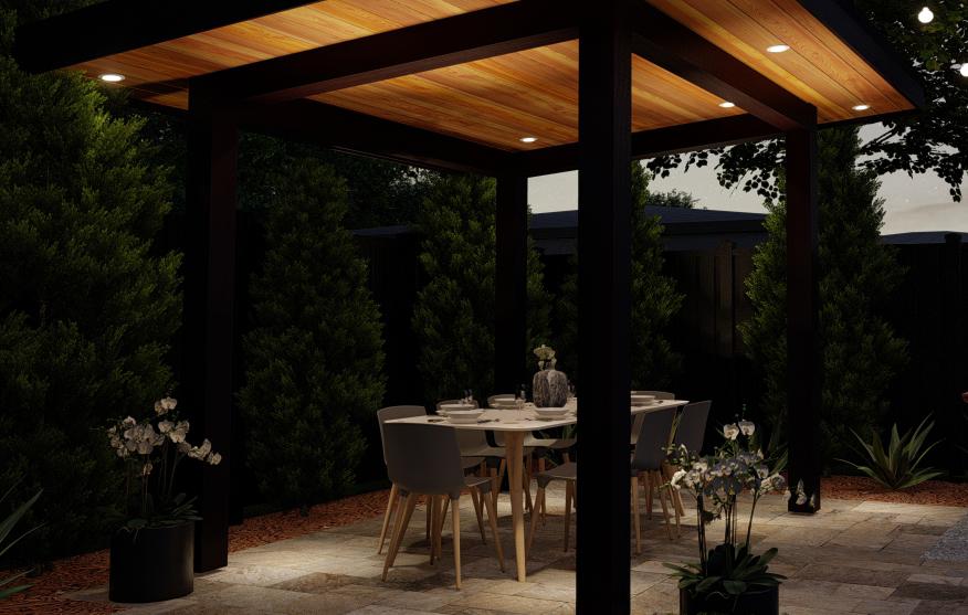Urban Pavilion: Low-Sloped Roof Gazebo 
