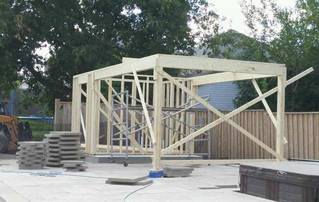 Surfside pool house Wall frame